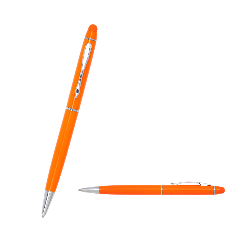 Ucuz Toptan Promosyon 1022 Turuncu Metal Tükenmez Touchpen Kalem Modeli - 2