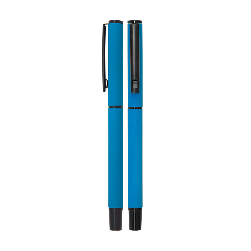 Ucuz Toptan Promosyon 1023-R Turkuaz Metal Roller Kalem Rubber Gövde Modeli - 2