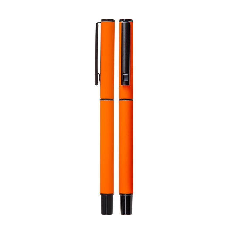 Ucuz Toptan Promosyon 1023-R Turuncu Metal Roller Kalem Rubber Gövde Modeli - 2