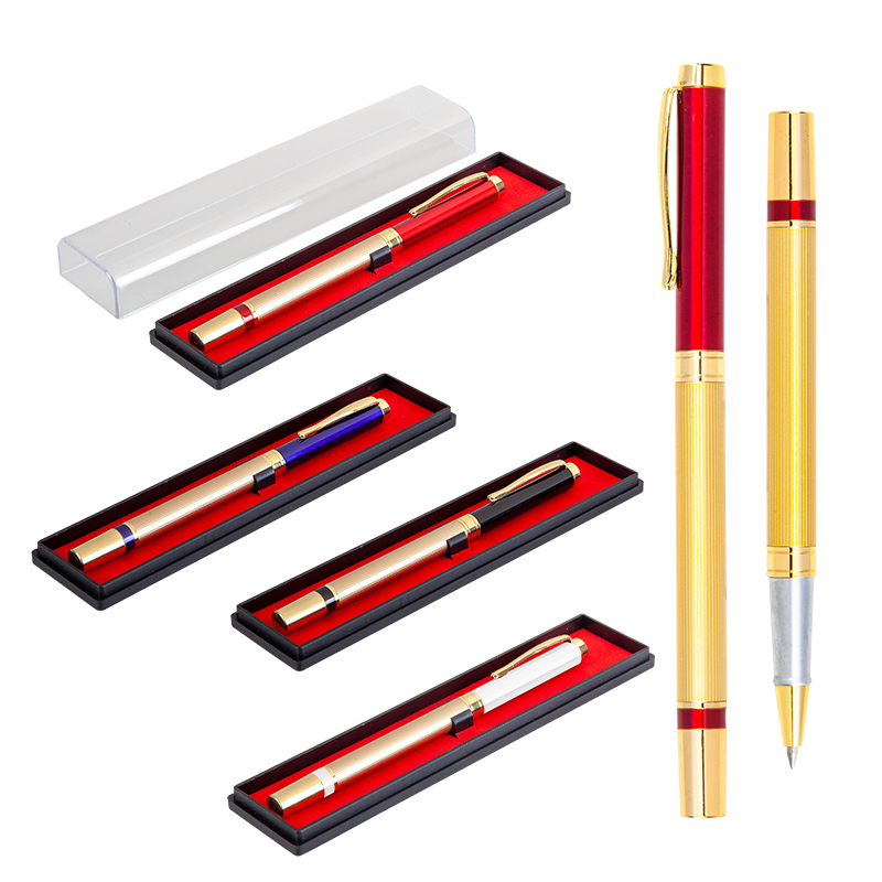 Toptan Promosyon 1101-KR Beyaz Metal Roller Kalem Seti Modelleri