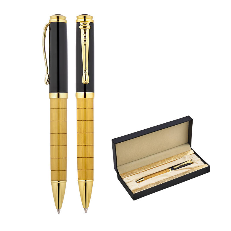 Ucuz Toptan Promosyon 1214-KT Gold Metal Tükenmez Kalem Seti Modeli - 2