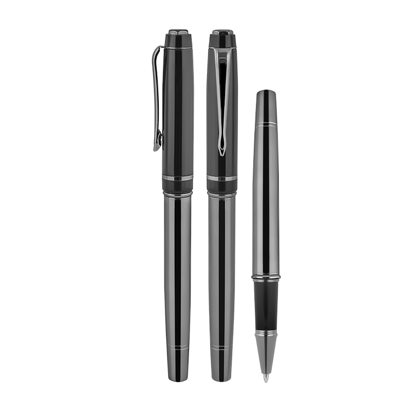 Ucuz Toptan Promosyon 1219-R Füme-Siyah Metal Roller Kalem Modeli - 2