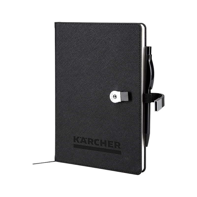 Ucuz Toptan Promosyon 1701 Siyah 15 x 21 Termo Deri̇ USB’li Defter Modeli - 2