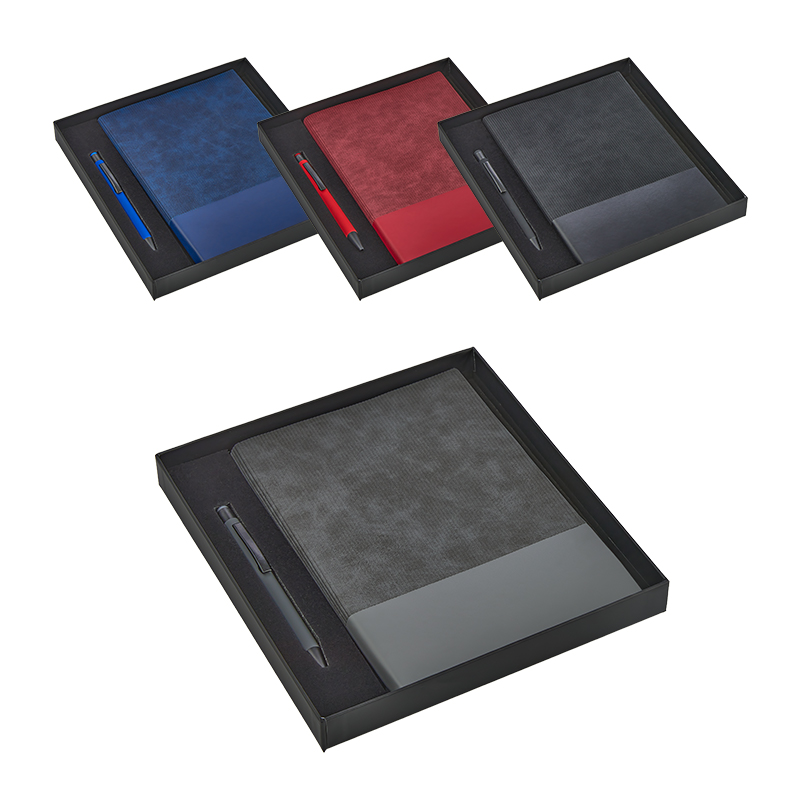 Ucuz Toptan Promosyon 2423-K Siyah Defter & Kalem Set Modeli - 3