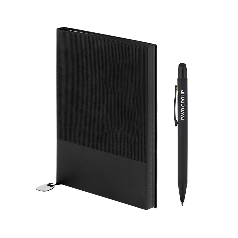 Ucuz Toptan Promosyon 2423-K Siyah Defter & Kalem Set Modeli - 2