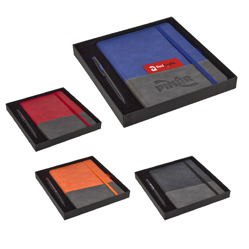 Toptan Promosyon 2427-K Siyah Defter & Kalem Set Modelleri
