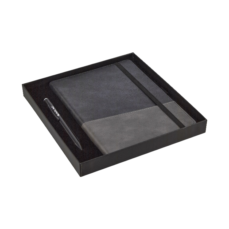 Ucuz Toptan Promosyon 2427-K Siyah Defter & Kalem Set Modeli - 2