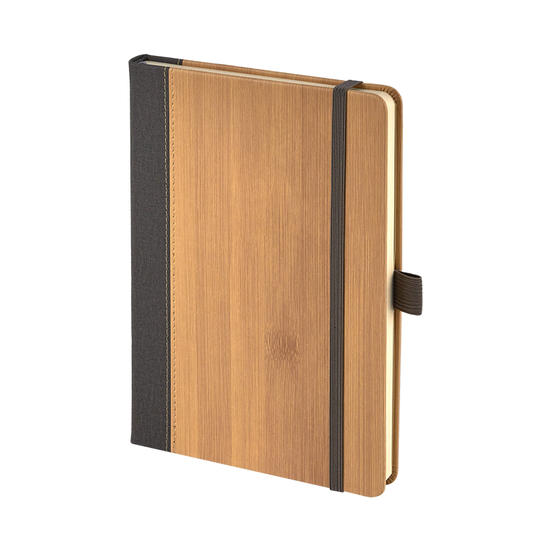 Ucuz Toptan Promosyon 2428 Gri 15 x 21 Termo Deri Bambu Defter Modeli - 2