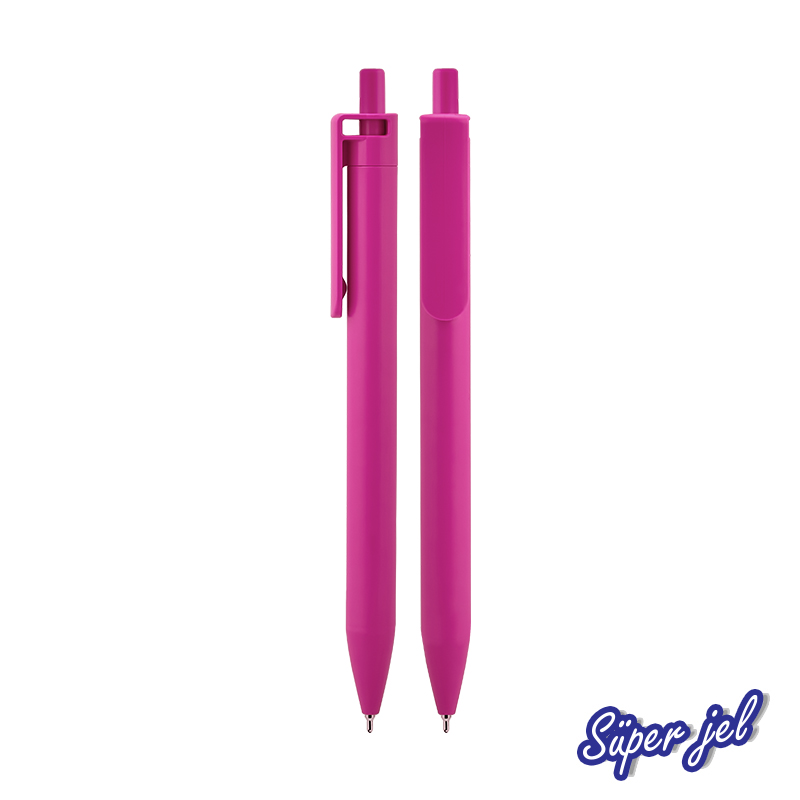 Ucuz Toptan Promosyon 509 Pembe Plastik Süper Jel Refil Kalem Modeli - 2
