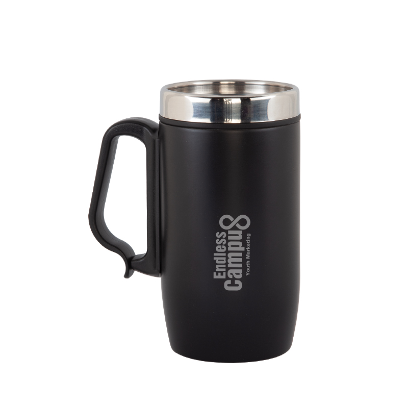 Ucuz Toptan Promosyon 5304 Siyah Çelik Kupa / 240 ml Modeli - 2