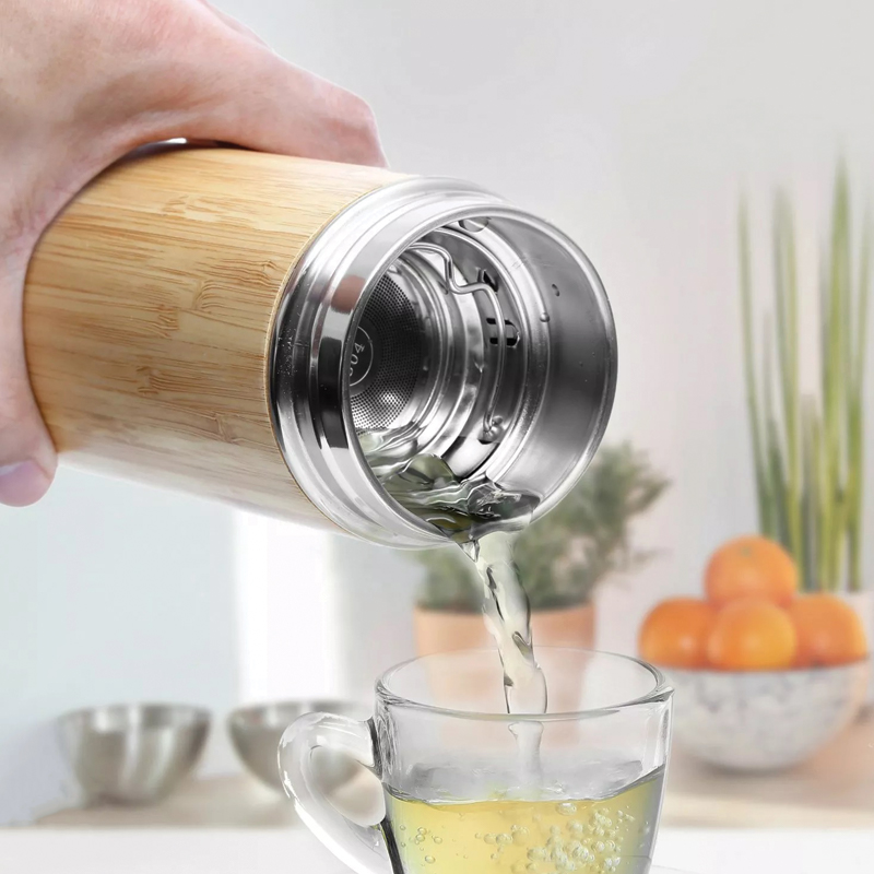 Toptan Promosyon 5316 Bambu Bambu Çelik Termos / 500 ml Modelleri