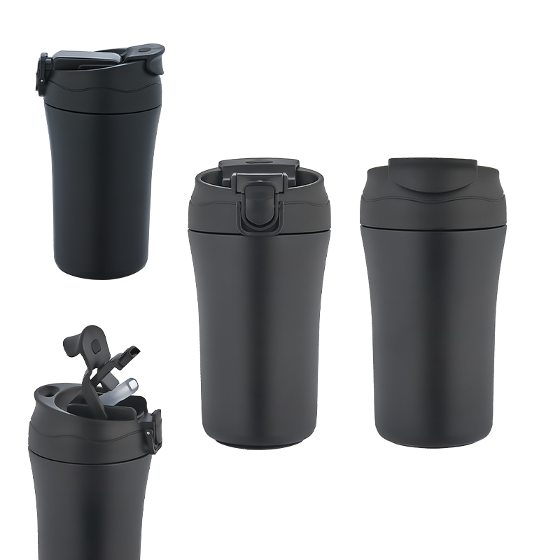 Ucuz Toptan Promosyon 5335 Siyah Çelik Termos / 400 ml Modeli - 2