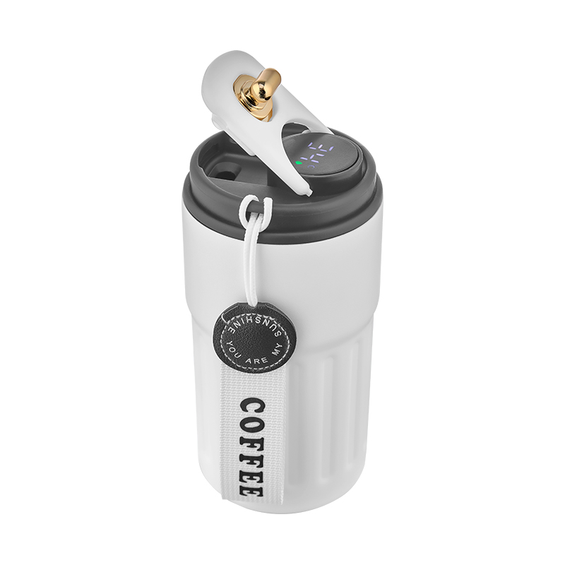 Ucuz Toptan Promosyon 5351 Beyaz Çelik Termos / 440 ml Modeli - 3