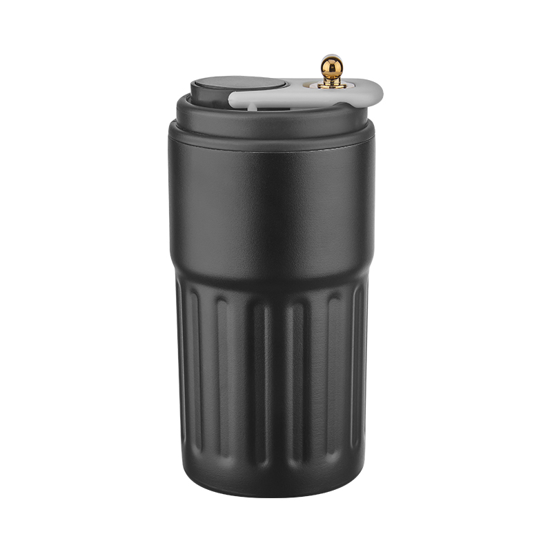 Ucuz Toptan Promosyon 5351 Siyah Çelik Termos / 440 ml Modeli - 2
