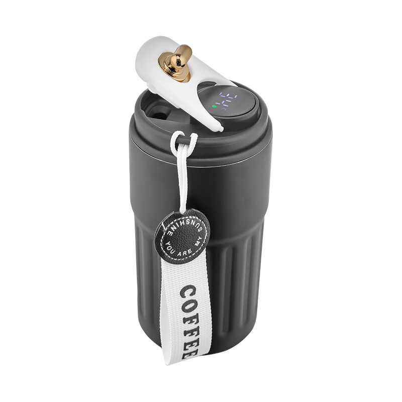 Ucuz Toptan Promosyon 5351 Siyah Çelik Termos / 440 ml Modeli - 3