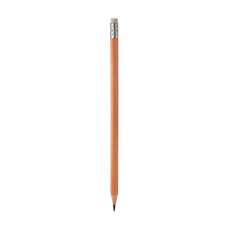 Ucuz Toptan Promosyon 563 Ahşap Silgili Naturel Köşeli Kurşun Kalem (Ahşap Gövde) Modeli - 2