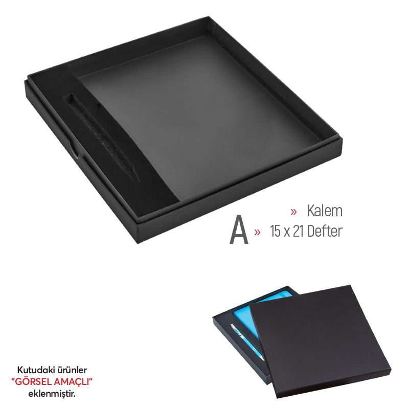 Ucuz Toptan Promosyon KT-941 Siyah-K(Kalemli) Hediye Set Kutusu Modeli - 2