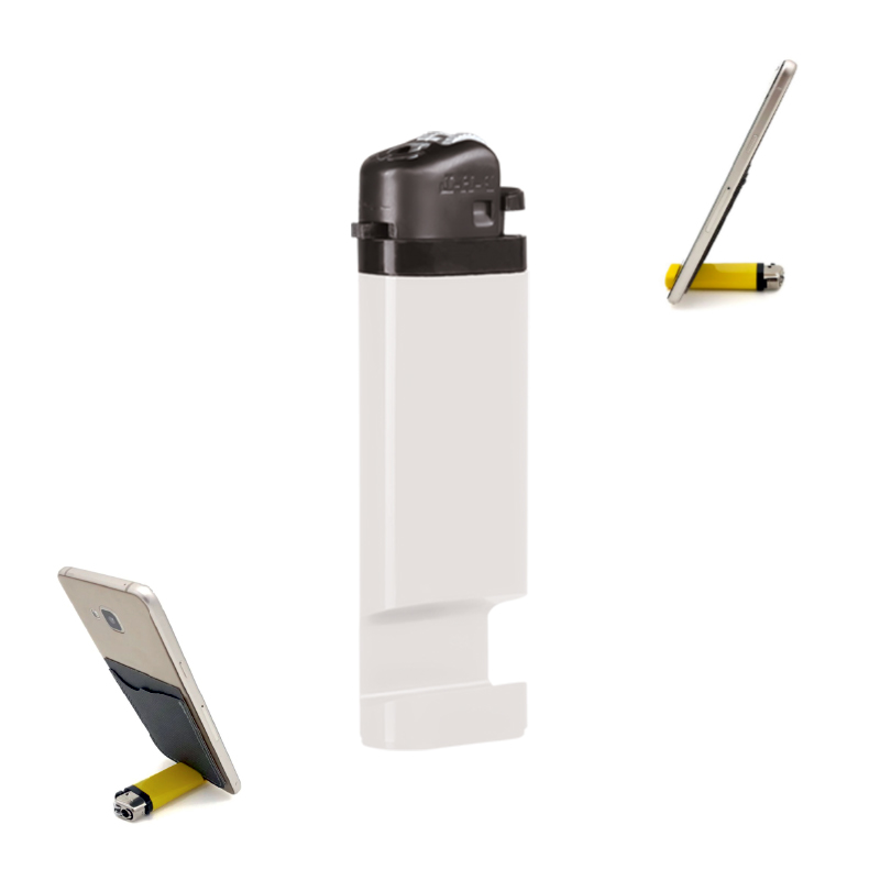 Ucuz Toptan Promosyon PHL-365 Beyaz Telefon Standlı Taşlı Sibopsuz Çakmak Modeli - 2