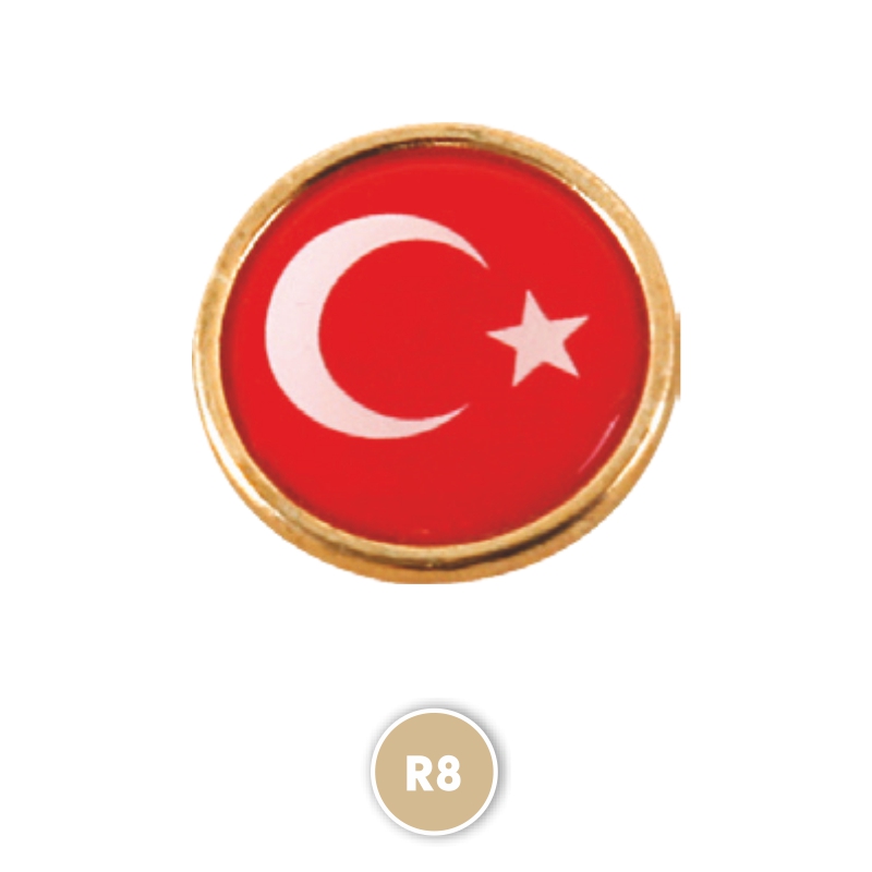 R8 Sarı Rozet - Anahtarlık - Rozet Promosyon Ürünü