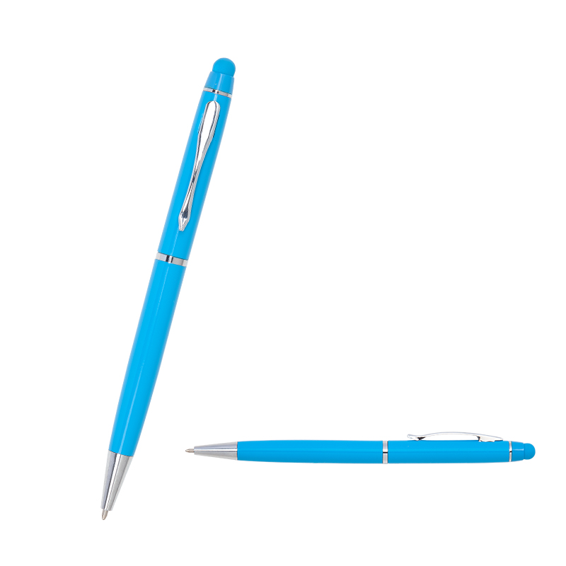 1022 Turkuaz Metal Tükenmez Touchpen Kalem - Sadıç Promosyon
