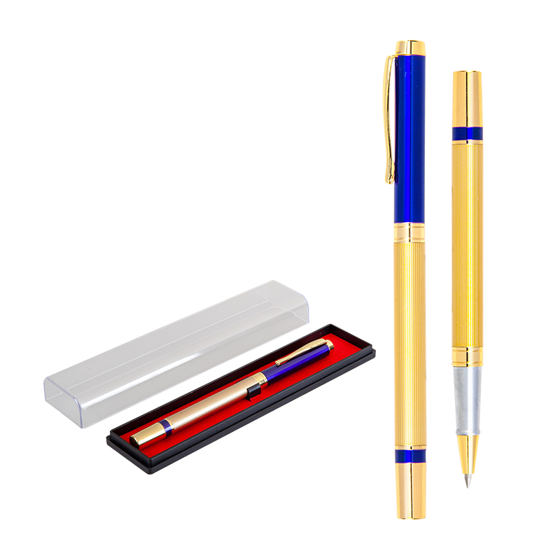 1101-KR Mavi Metal Roller Kalem Seti - Sadıç Promosyon