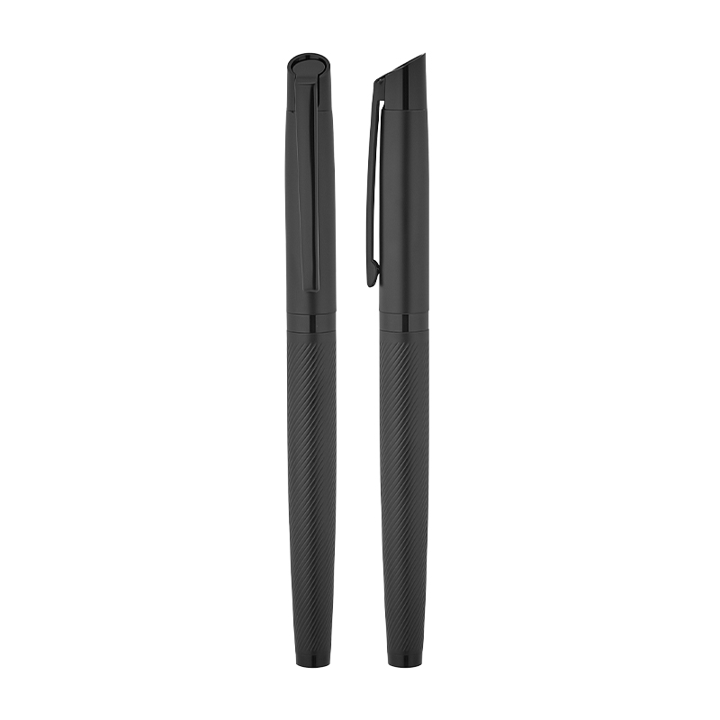 Toptan Promosyon 1111-R Siyah-Siyah Klips Metal Roller Kalem Modelleri