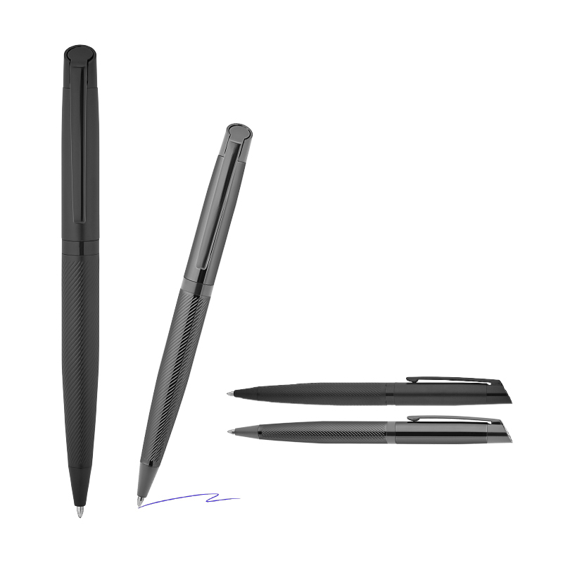 Ucuz Toptan Promosyon 1111-T Siyah-Siyah Klips Metal Tükenmez Kalem Modeli - 2