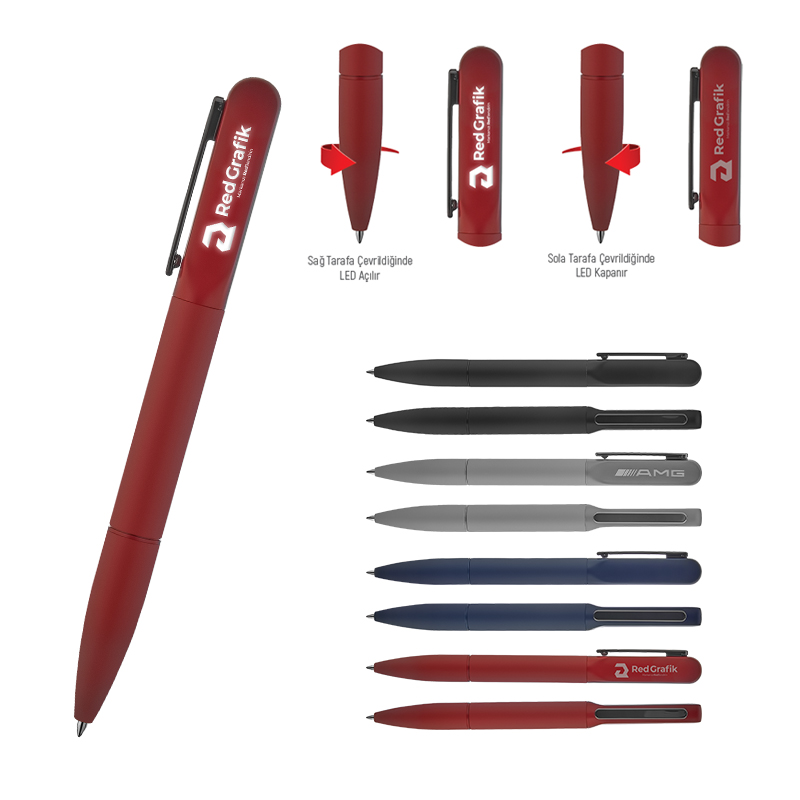 Ucuz Toptan Promosyon 1250 Gri Ledli Metal Tükenmez Kalem Modeli - 2