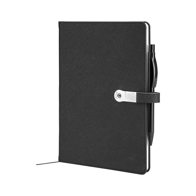 Ucuz Toptan Promosyon 1701 Siyah 15 x 21 Termo Deri USB’li Defter Modeli - 3