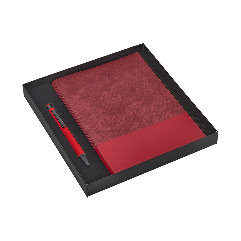 Ucuz Toptan Promosyon 2423-K Kırmızı Defter & Kalem Set Modeli - 2