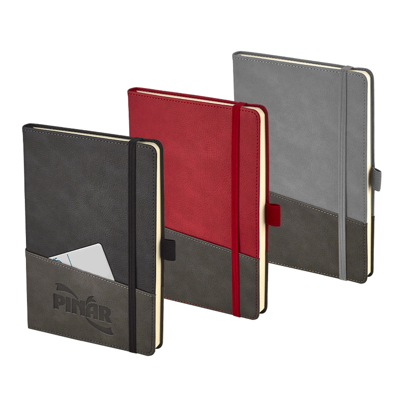 Ucuz Toptan Promosyon 2427 Gri 15 x 21 Yumuşak Kapak Termo Deri Defter Modeli - 2