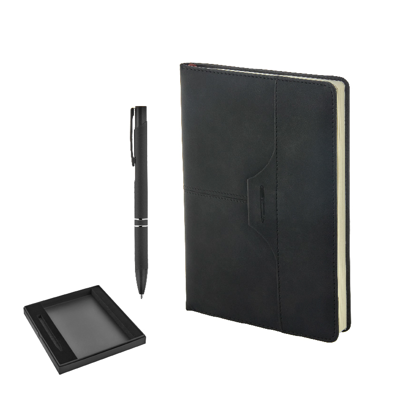 2430-K Siyah Kalem & Defter Set - Sadıç Promosyon