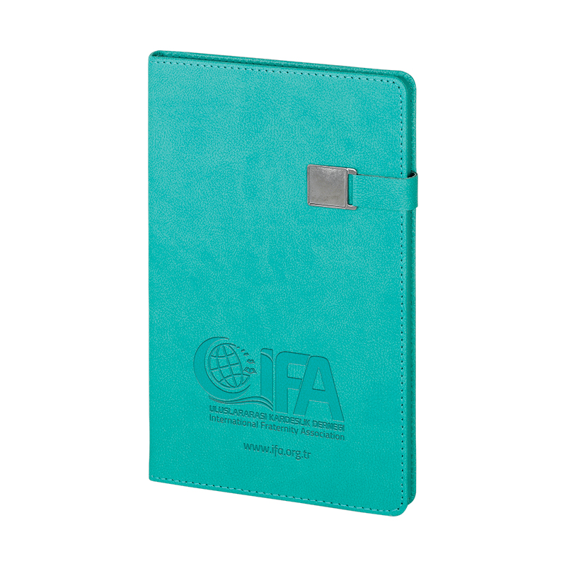 2660 Turkuaz 15 x 21 Termo Deri̇ Defter - Sadıç Promosyon