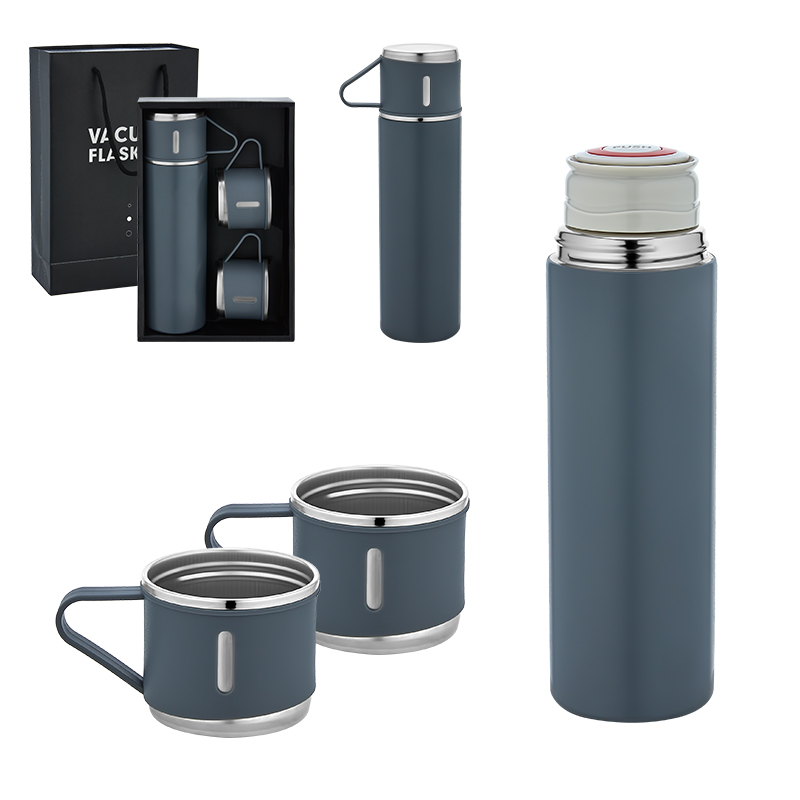 5337 Gri Çelik 3’lü Termos Set / 500 ml - Sadıç Promosyon
