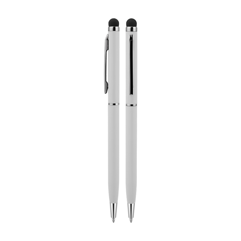 587 Beyaz Metal Tükenmez Touchpen Kalem - Sadıç Promosyon