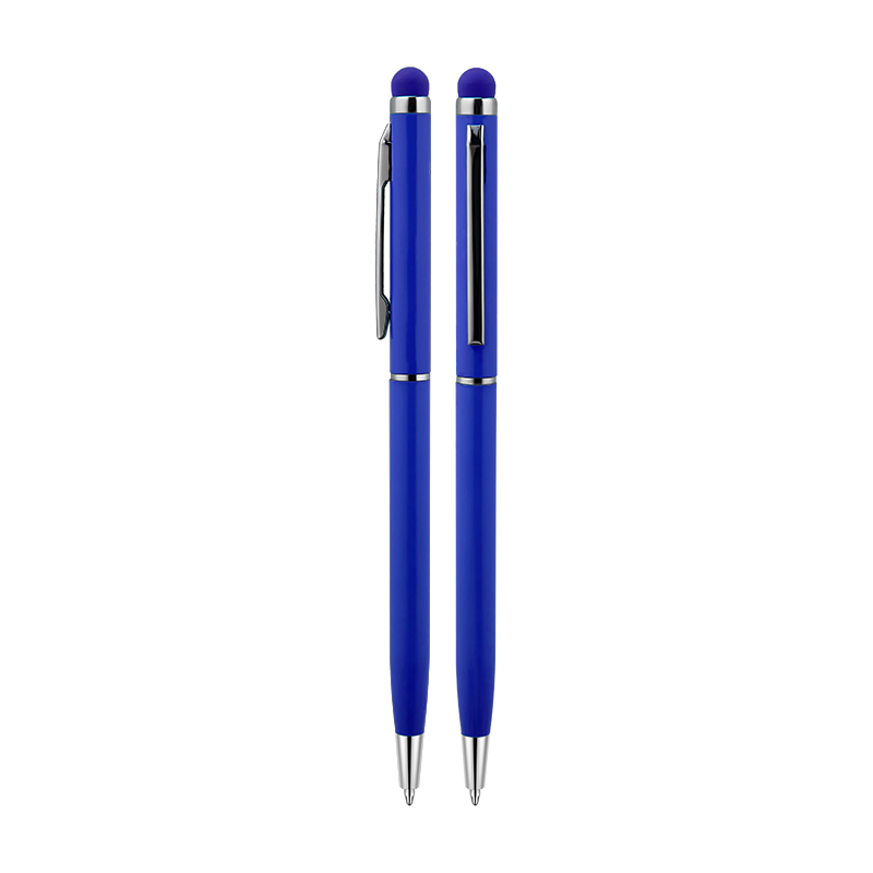 587 Lacivert Metal Tükenmez Touchpen Kalem - Sadıç Promosyon