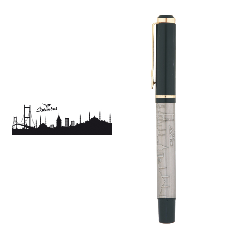 661-R İstanbul Kabartma Figürlü Metal Roller Kalem - Sadıç Promosyon