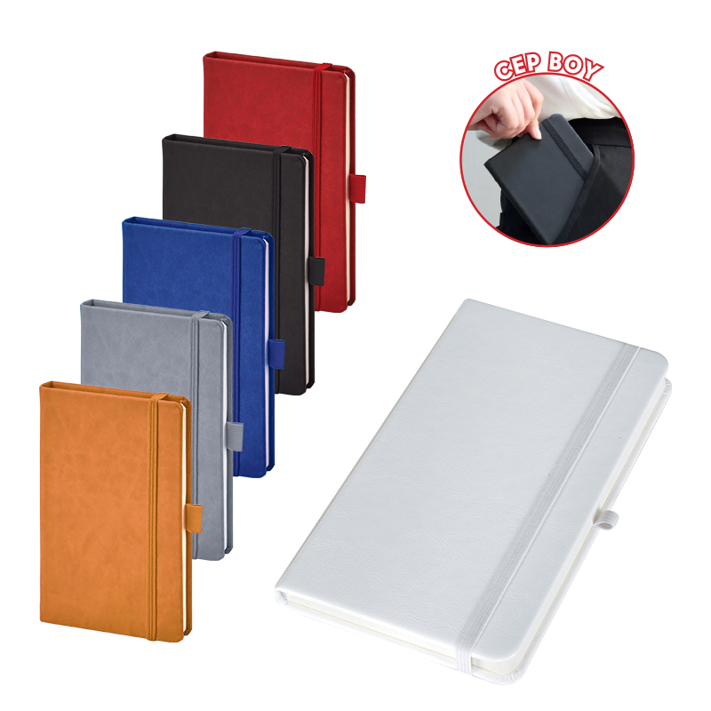 Ucuz Toptan Promosyon 923-914 Gri 9 x 14 Termo Deri Defter Modeli - 2
