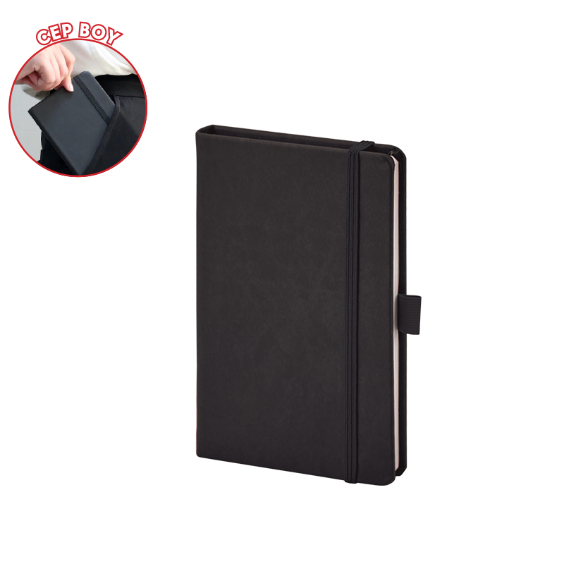 Toptan Promosyon 923-914 Siyah 9 x 14 Termo Deri̇ Defter Modelleri