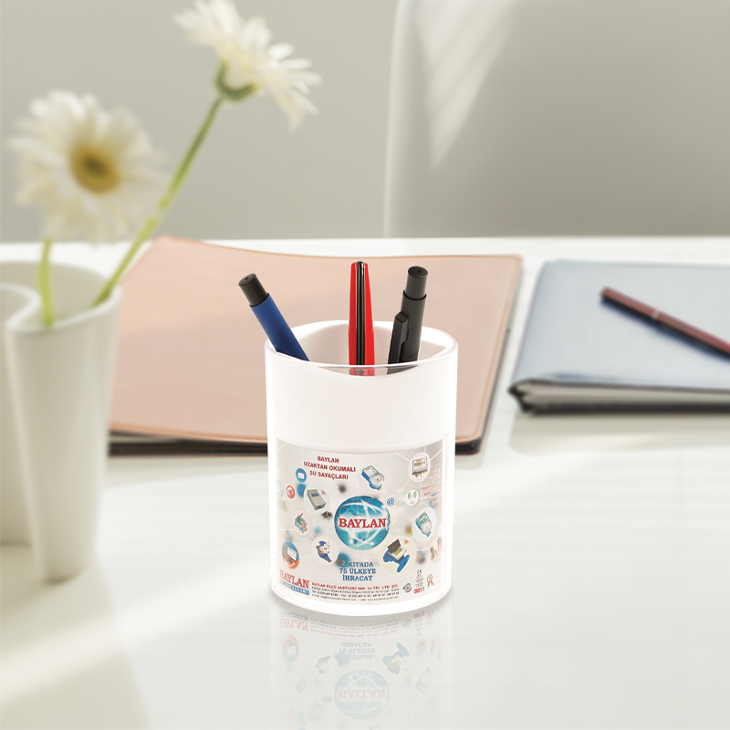 Ucuz Toptan Promosyon 957 Beyaz PVC-Akrilik Kalemlik Modeli - 2