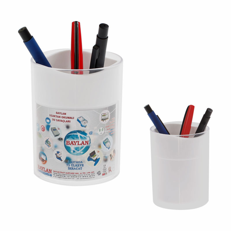 Ucuz Toptan Promosyon 957 Beyaz PVC-Akrilik Kalemlik Modeli - 3