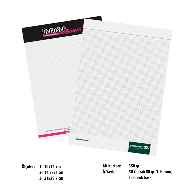Ucuz Toptan Promosyon BK-01-2129 Tutkallı Bloknot Tutkallı Bloknot Modeli - 3