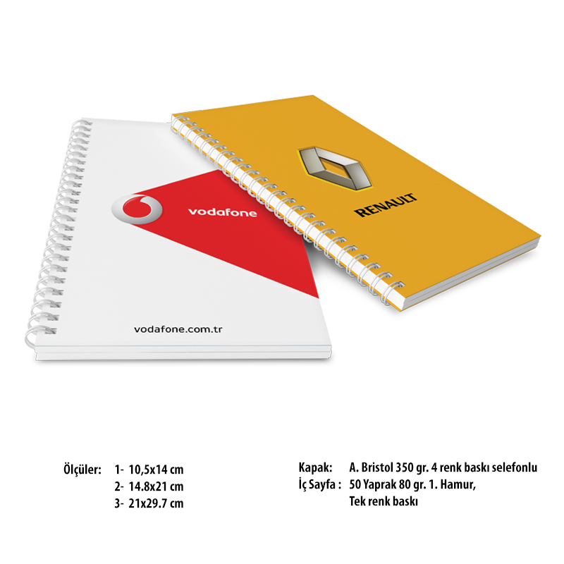 Ucuz Toptan Promosyon BK-03-2129 Yandan Spiralli Yandan Spiralli Karton Defter Modeli - 2