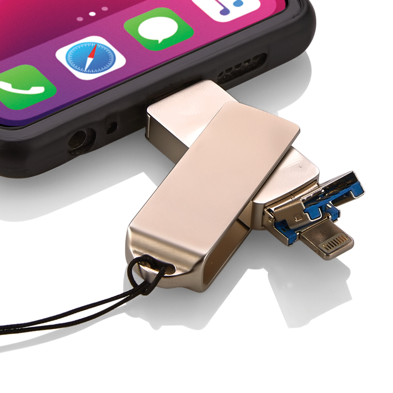Ucuz Toptan Promosyon F-202-32 Silver 32 GB OTG Usb Bellek Modeli - 2