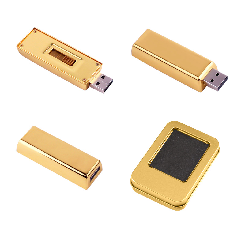 Ucuz Toptan Promosyon F-207-32 Altın 32 GB Usb Bellek Modeli - 2