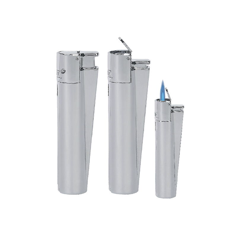 MJ-100 Saten-Silver Clipper Metal Turbo Si̇boplu Çakmak - Sadıç Promosyon