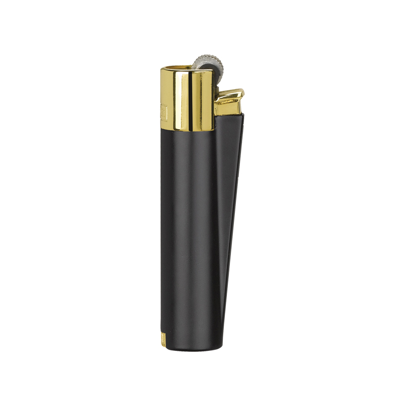 MT-134 Siyah-Gold Clipper Metal Siboplu Çakmak - Sadıç Promosyon