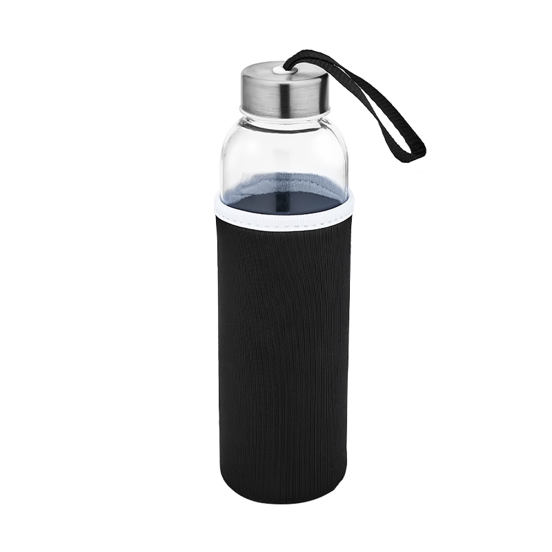 Ucuz Toptan Promosyon MTR-0213 Cam Cam Matara (Siyah Kılıflı) / 500 ml Modeli - 3
