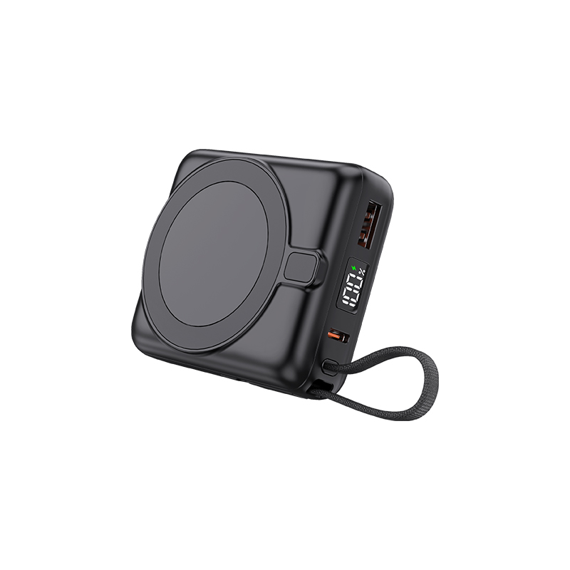 Ucuz Toptan Promosyon PB-4013 Siyah – Beyaz LED 10.000 mAh MagSafe Powerbank Modeli - 3