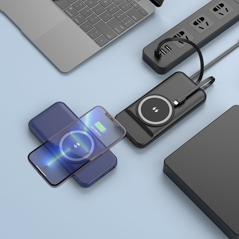 Ucuz Toptan Promosyon PB-4016 Siyah 10.000 mAh MagSafe Powerbank Modeli - 4